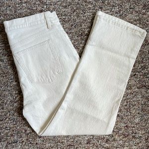 Loft High Waist Straight Crop Off-White Jean